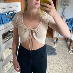 Princess Polly Beige Crop Top